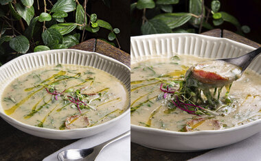 Aprenda a receita do caldo verde do restaurante Gael Cozinha Mestiça