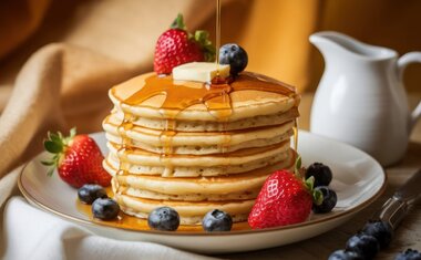 Imagem de destaque para Essas panquecas americanas são deliciosas e perfeitas para o café da manhã; veja como fazer