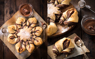 Pão estrelado de Nutella